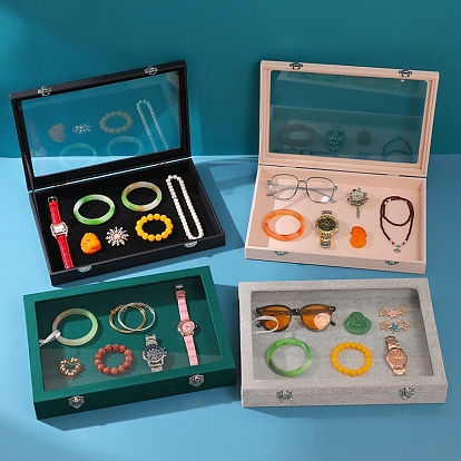 Композитные витрины для ювелирных изделий, органайзер для ювелирных изделий держатель для кольца, серьги, ожерелья, браслета, хранения, прямоугольные