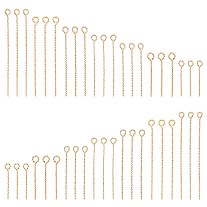 70шт. 7 стили латунные штифты с поворотным ушком, ювелирная фурнитура для плетения бижутерий