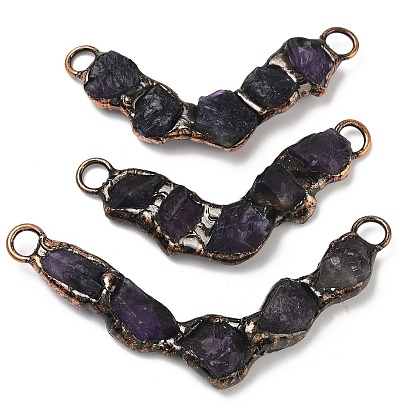 Природный аметист большие кулоны, подвески в форме буквы V с латунной фурнитурой