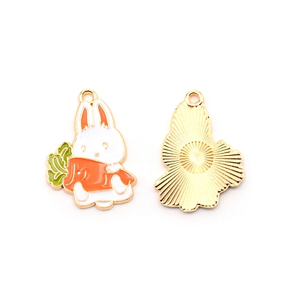 Alloy Enamel Pendants, Golden, Rabbit