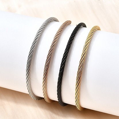 304 браслеты из нержавеющей стали для женщин и мужчин, скрученный