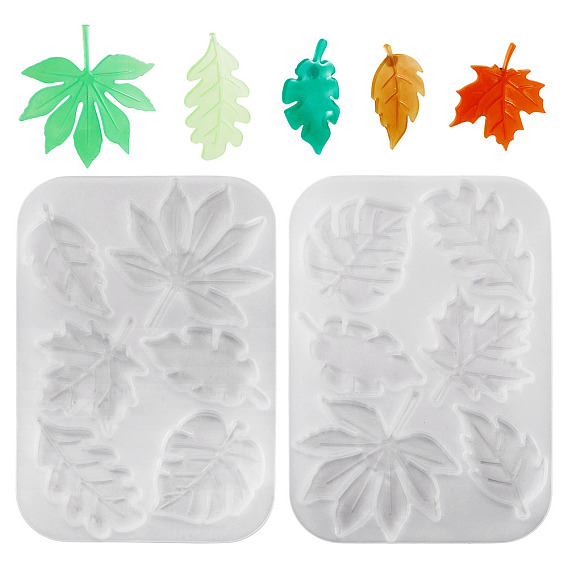 2шт. силиконовые формы для изготовления подвесок в виде листьев своими руками, формы для литья смолы, для уф-смолы, изготовление ювелирных изделий из эпоксидной смолы