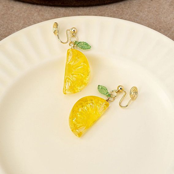 Клипсы из смолы и пластика, оранжевые, золотой свет