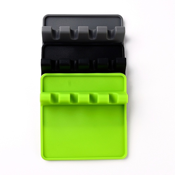 Silicone Multiple Utensil Rest with Drip Pad, Kitchen Utensil Holder, for Spoons, Ladles, Tongs