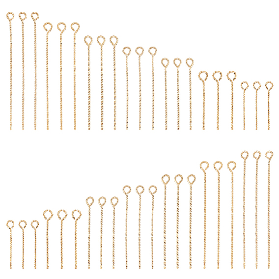 70шт. 7 стили латунные штифты с поворотным ушком, ювелирная фурнитура для плетения бижутерий