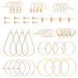 48Pcs 12 Style DIY Brass Earring Making Finding Kit, Including Stud & Hoop Earring Findings, Earring Hooks, Wine Glass Charms Rings, Pendants