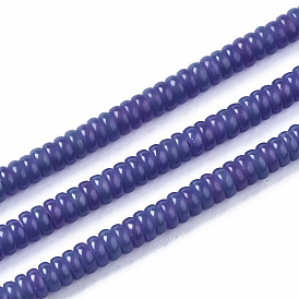 Бусины из натурального белого нефрита, окрашенные, рондель