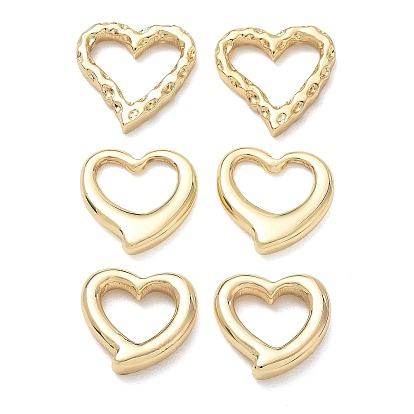 304 Stainless Steel Linking Rings, Heart, Long-Lasting Plated