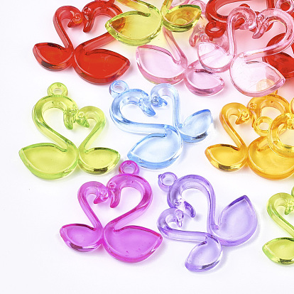 Transparent Acrylic Pendants, Swan
