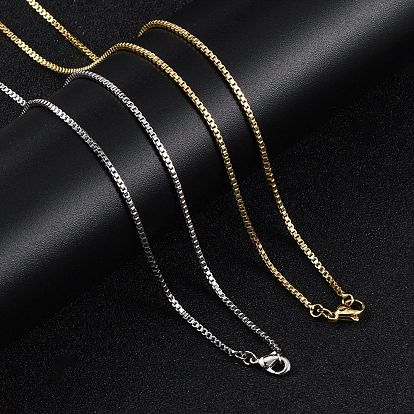 1.5мм стойка покрытие латунные цепочки ожерелья для женщин мужчин, без кадмия и без свинца, 901 застежка из нержавеющей стали, долговечный