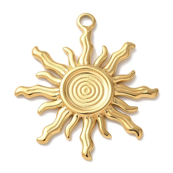 304 Stainless Steel Pendants, Ion Plating(IP), Sun Ray Charms