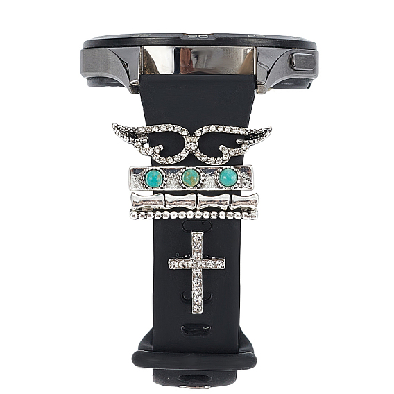 1Цинковый сплав в форме креста со стразами для крепления ремешка для часов, для петель для часов аксессуары, с 1 набором держателей петель из сплава