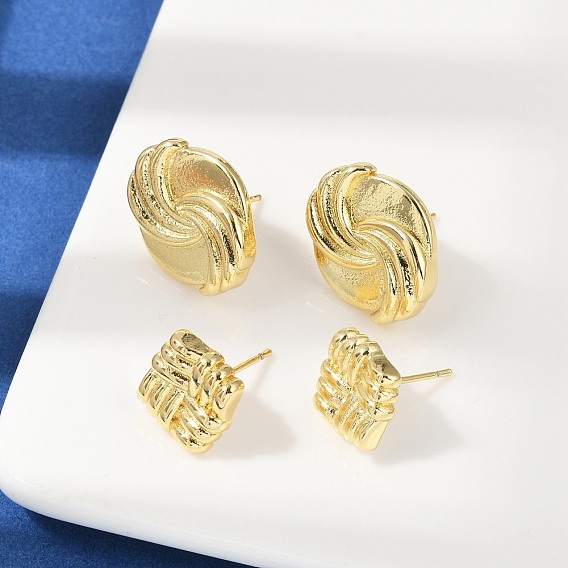 Латунь серьги, без свинца и без кадмия, долговечный, реальный 18 k позолоченный