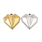 304 Stainless Steel Pendants, Heart Charms, Faceted