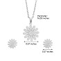 316 Surgical Stainless Steel Daisy Stud Earrings and Pendant Necklace, Jewelry Set for Women
