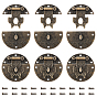 Alloy Box Lock Catch Clasps, Jewelry Box Latch Hasp Lock Clasps, with Screws, Cadmium Free & Lead Free, Flat Round with Butterfly
