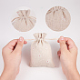 Polycotton(Polyester Cotton) Packing Pouches Drawstring Bags, with Printed Flower