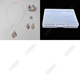 Pendientes colgantes de hoja de roble de plástico, collar con colgante, pulsera abierta y anillo de puño., conjunto de joyas para mujer