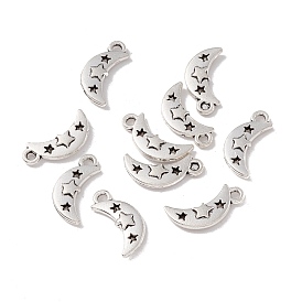 Tibetan Style Alloy Pendants, Moon with Star