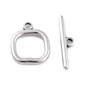 304 Stainless Steel Toggle Clasps, Square