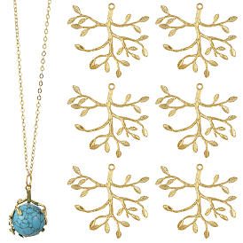 10 латунные подвески шт., филиал и листьев, без свинца, без кадмии и без никеля