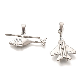 304 Stainless Steel Pendants, Airplane Charm