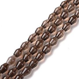 Natural Smoky Quartz Beads Strand, Bicone
