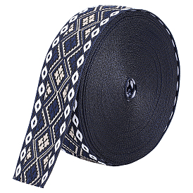 10 mètres de ruban jacquard vintage en polyester à motif losanges, ruban tissé brodé, pour accessoires de vêtement