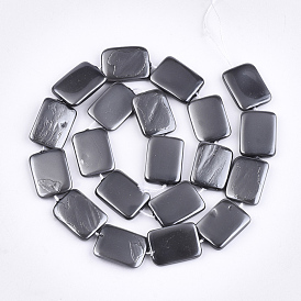 Shell Pearl Beads Strands, Spray Painted, Rectangle
