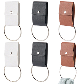 6шт. 3 цвета крючок для полотенца из искусственной кожи, с железными кольцами