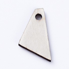 Natural Wood Pendants, Undyed, Laser Cut Wood Shape, Wood Slice, Trapezoid