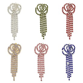 Flower Brass Rhinestone Tassel Big Pendants