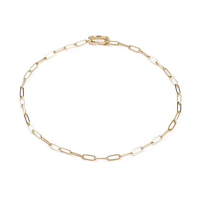 Collares de cadena de clip de latón, con anillos de puerta de resorte de circonita cúbica transparente micro pavé de latón