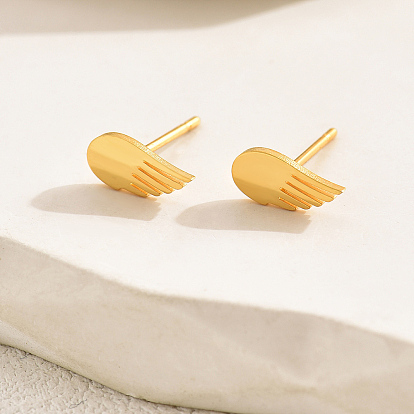 Fashionable and Versatile 201 Stainless Steel Wing Stud Earrings for Women