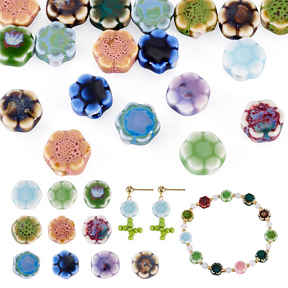 20шт. фарфоровые бусины ручной работы, цветок