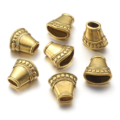 Tibetan Style Bead Cones, Cadmium Free & Lead Free, Column, 15x15x8mm, Hole: 6x3mm, Inner Diameter: 13x5.5mm