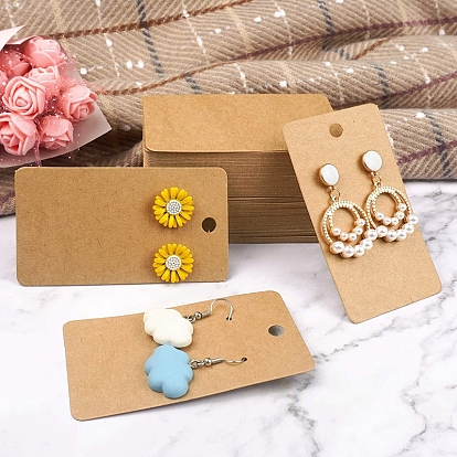 Paper Single Earring Display Cards with Hanging Hole, Rectangle