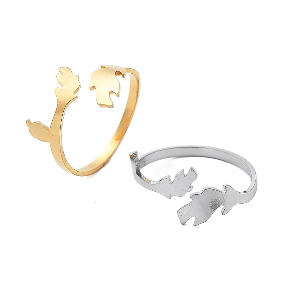 304 Кольца-манжеты из нержавеющей стали в форме листа и желудя для женщин