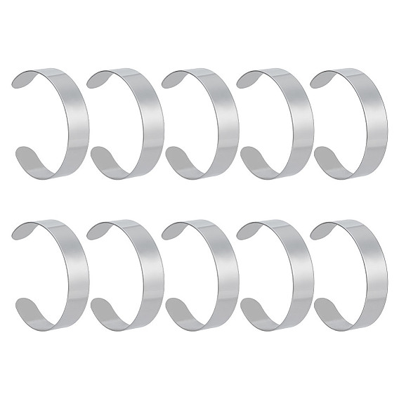 10шт. 304 браслеты-манжеты из нержавеющей стали, простые браслеты для мужчин и женщин