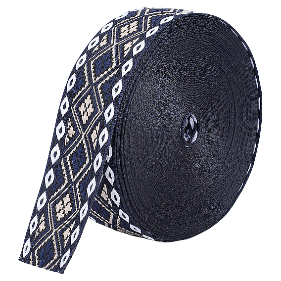 10 mètres de ruban jacquard vintage en polyester à motif losanges, ruban tissé brodé, pour accessoires de vêtement