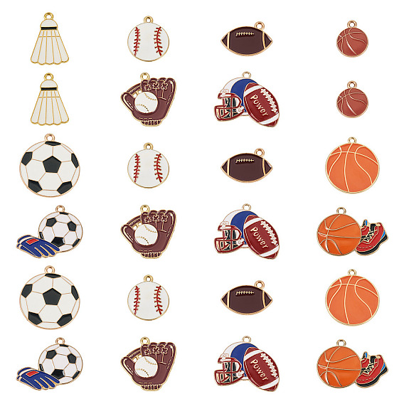 30 шт 10 стили подвески из сплава эмали, без свинца и без кадмия, золотые, разнообразные