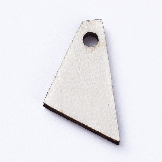 Natural Wood Pendants, Undyed, Laser Cut Wood Shape, Wood Slice, Trapezoid