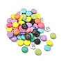 Spray Painted Alloy Beads, Flat Round