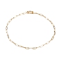 Brass Paperclip Chain Necklaces, with Brass Micro Pave Clear Cubic Zirconia Spring Gate Rings
