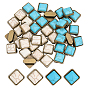 40Pcs 2 Colors Alloy & Synthetic Turquoise Buckles, Square, Mixed Color
