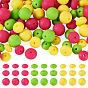 90Pcs 9 Styles Round & Rondelle Silicone Focal Beads