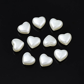 Perles de nacre en plastique ABS, cœur