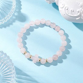 Браслеты-крестики из натуральных драгоценных камней с круглыми бусинами для мужчин и женщин, с латунным шарики прокладки, реальный 18 k позолоченный