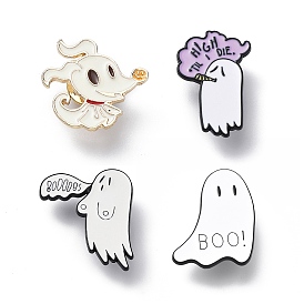 Halloween Ghost Enamel Pin, Electrophoresis Black Alloy Brooch for Backpack Clothes
