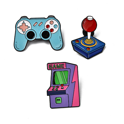 Эмалированные значки на тему игр, Черные металлические застежки для значков на лацкан для рюкзака или одежды